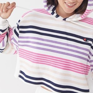 Champion UO Exclusive Striped Cropped Hoodie